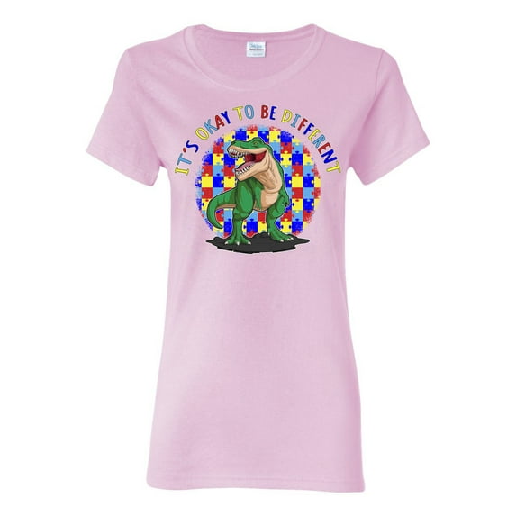 Wild Bobby Its Okay to Be Different | Dinosaur Autism Awareness Women Graphic Tee