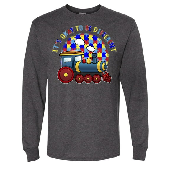 Wild Bobby Its Okay to Be Different | Train Autism Awareness Men Long Sleeve Shirt