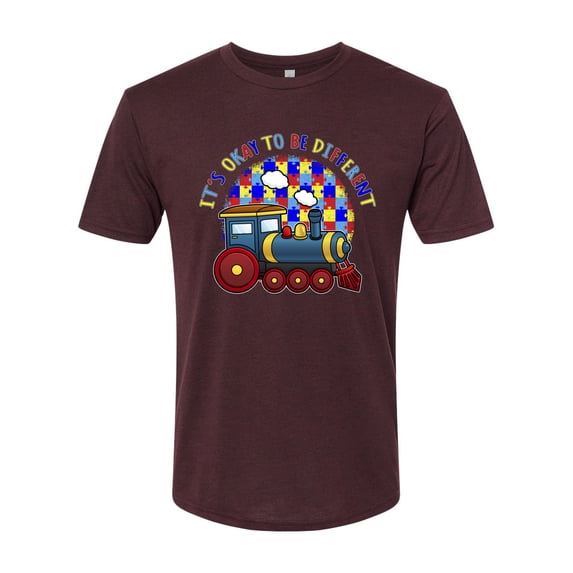 Wild Bobby Its Okay to Be Different | Train Autism Awareness Men Premium Tri Blend Tee