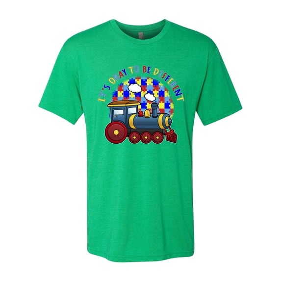 Wild Bobby Its Okay to Be Different | Train Autism Awareness Men Premium Tri Blend Tee