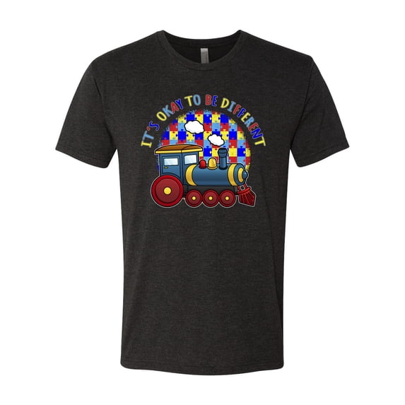 Wild Bobby Its Okay to Be Different | Train Autism Awareness Men Premium Tri Blend Tee