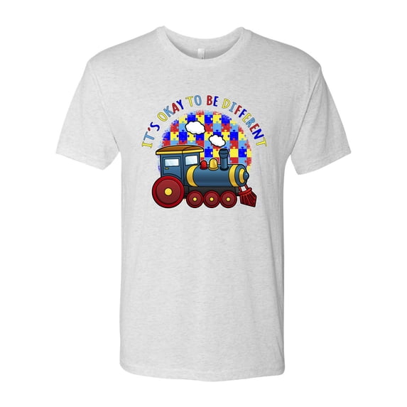 Wild Bobby Its Okay to Be Different | Train Autism Awareness Men Premium Tri Blend Tee
