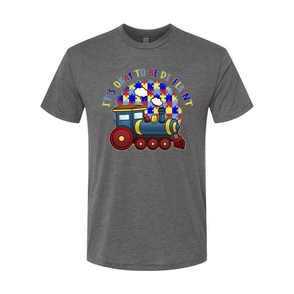 Wild Bobby Its Okay to Be Different | Train Autism Awareness Men Premium Tri Blend Tee