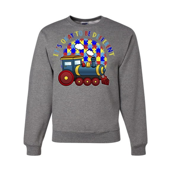 Wild Bobby Its Okay to Be Different | Train Autism Awareness Unisex Crewneck Sweatshirt