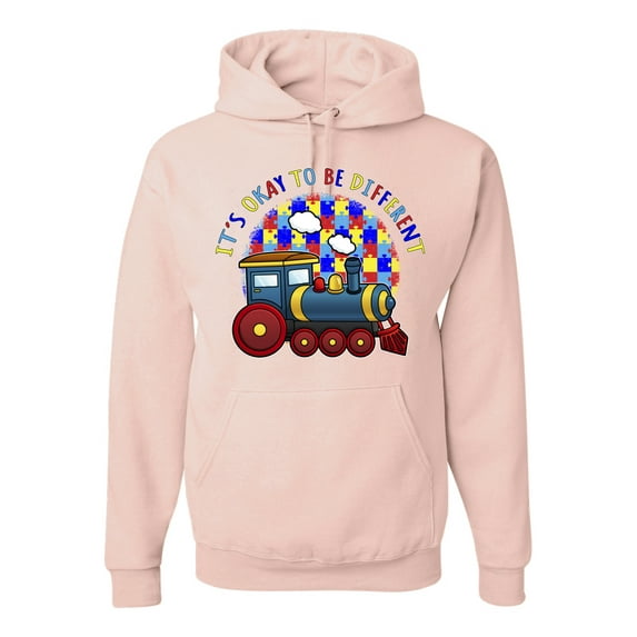 Wild Bobby Its Okay to Be Different | Train Autism Awareness Unisex Hoodie Sweatshirt