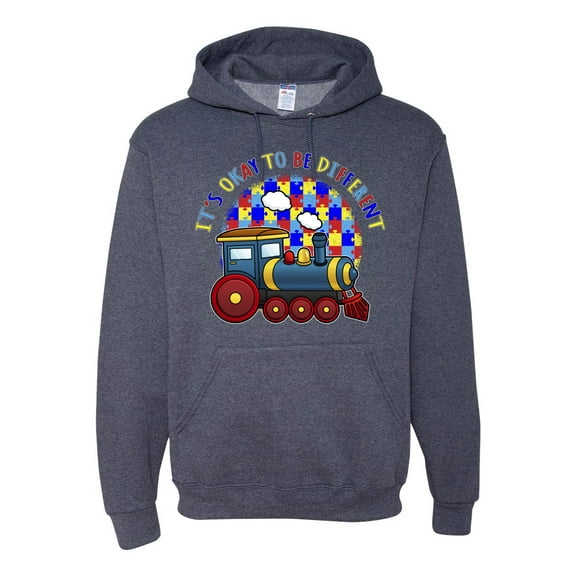Wild Bobby Its Okay to Be Different | Train Autism Awareness Unisex Hoodie Sweatshirt