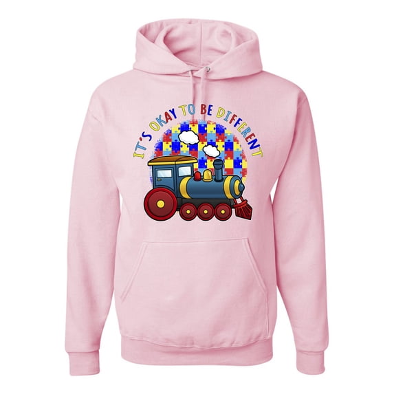 Wild Bobby Its Okay to Be Different | Train Autism Awareness Unisex Hoodie Sweatshirt