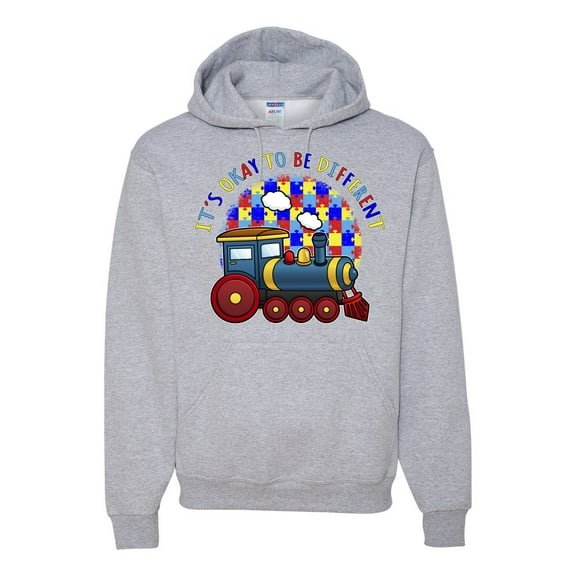 Wild Bobby Its Okay to Be Different | Train Autism Awareness Unisex Hoodie Sweatshirt