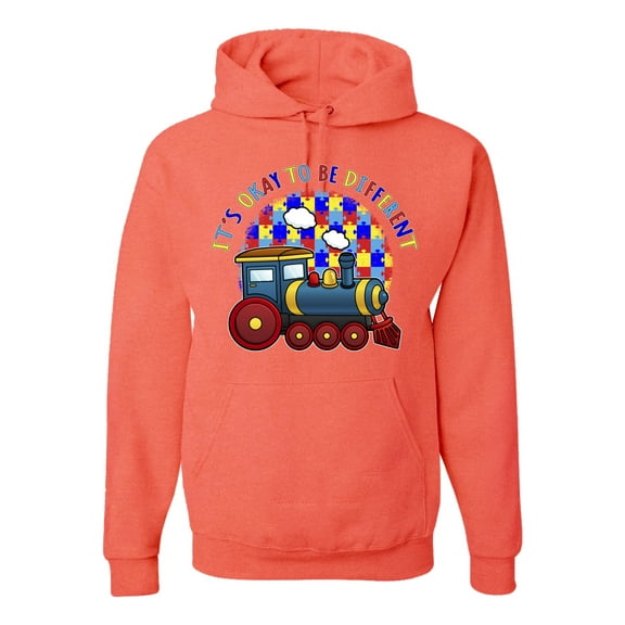 Wild Bobby Its Okay to Be Different | Train Autism Awareness Unisex Hoodie Sweatshirt