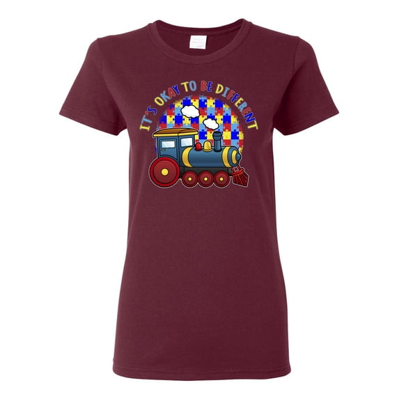 Wild Bobby Its Okay to Be Different | Train Autism Awareness Women Graphic Tee