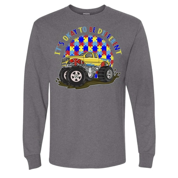 Wild Bobby Its Okay to Be Different | Truck Autism Awareness Men Long Sleeve Shirt