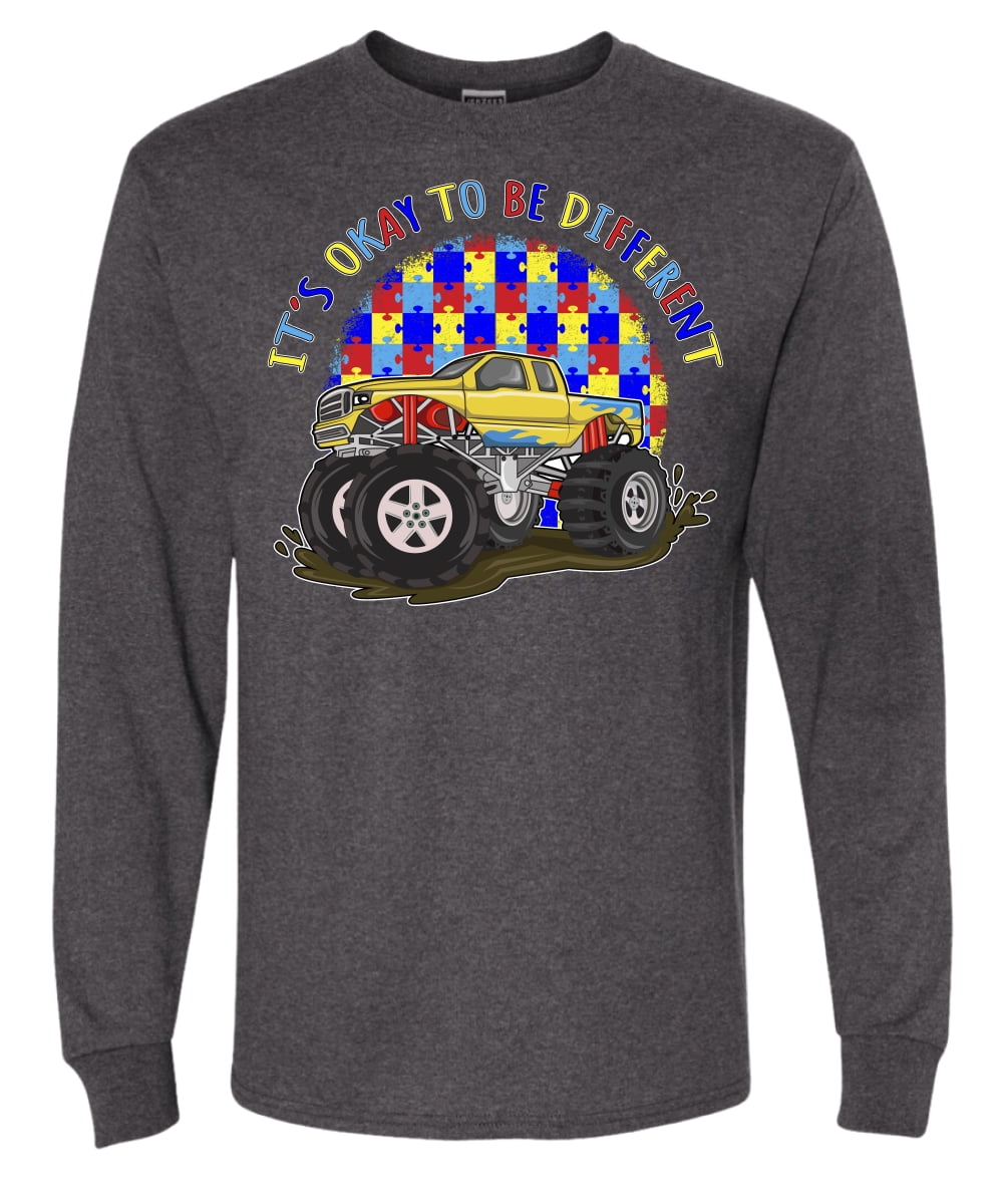 Wild Bobby Its Okay to Be Different | Truck Autism Awareness Men Long Sleeve Shirt