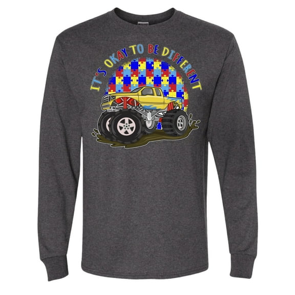 Wild Bobby Its Okay to Be Different | Truck Autism Awareness Men Long Sleeve Shirt