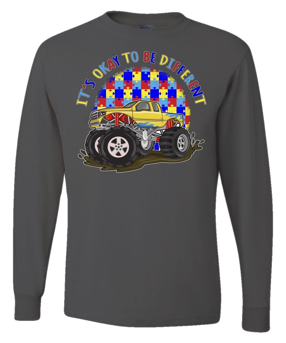 Wild Bobby Its Okay to Be Different | Truck Autism Awareness Men Long Sleeve Shirt