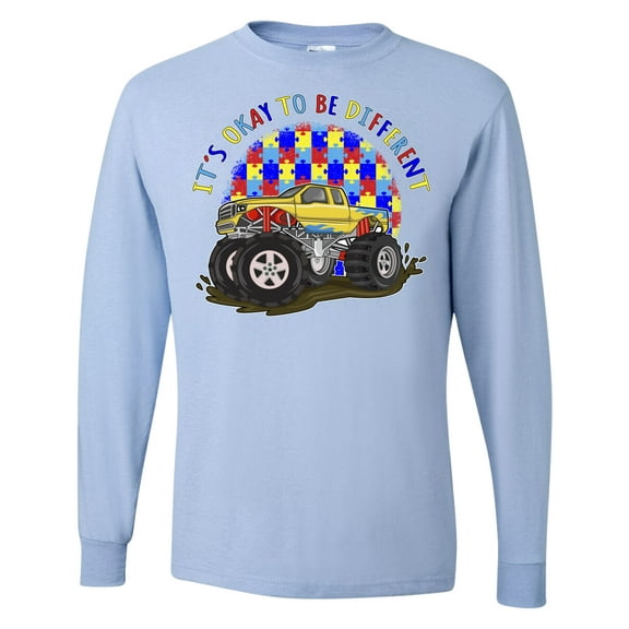 Wild Bobby Its Okay to Be Different | Truck Autism Awareness Men Long Sleeve Shirt