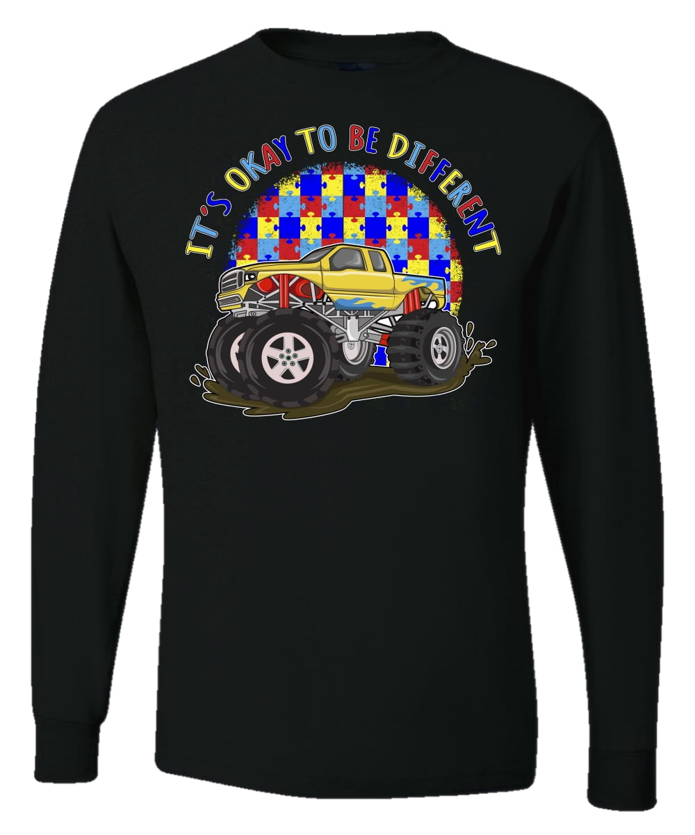 Wild Bobby Its Okay to Be Different | Truck Autism Awareness Men Long Sleeve Shirt