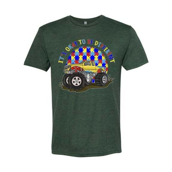 Wild Bobby Its Okay to Be Different | Truck Autism Awareness Men Premium Tri Blend Tee