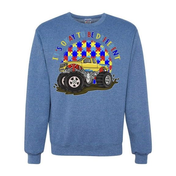 Wild Bobby Its Okay to Be Different | Truck Autism Awareness Unisex Crewneck Sweatshirt
