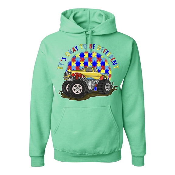 Wild Bobby Its Okay to Be Different | Truck Autism Awareness Unisex Hoodie Sweatshirt
