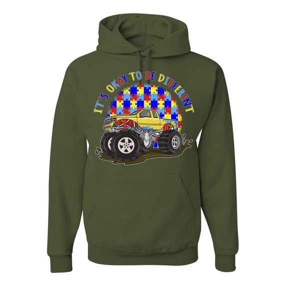 Wild Bobby Its Okay to Be Different | Truck Autism Awareness Unisex Hoodie Sweatshirt
