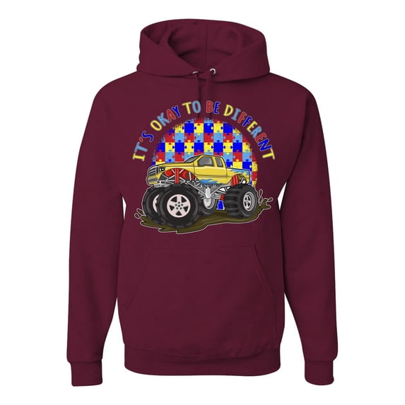 Wild Bobby Its Okay to Be Different | Truck Autism Awareness Unisex Hoodie Sweatshirt