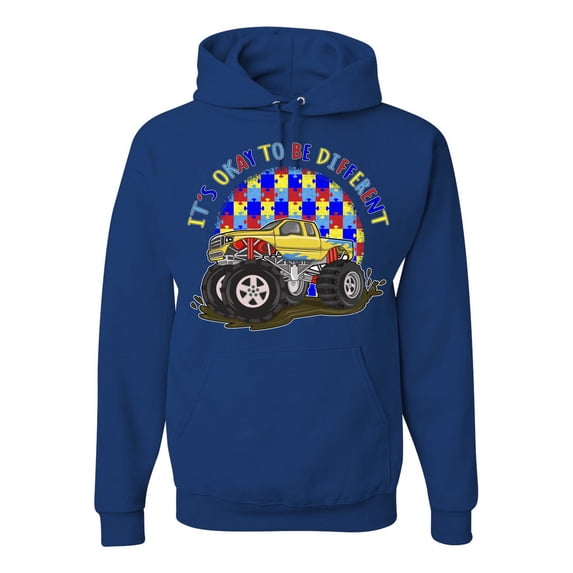 Wild Bobby Its Okay to Be Different | Truck Autism Awareness Unisex Hoodie Sweatshirt