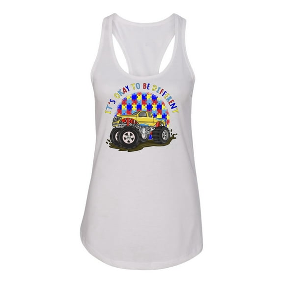 Wild Bobby Its Okay to Be Different | Truck Autism Awareness Women Racerback Tank Top