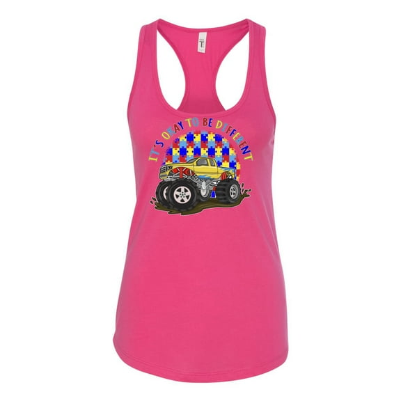 Wild Bobby Its Okay to Be Different | Truck Autism Awareness Women Racerback Tank Top