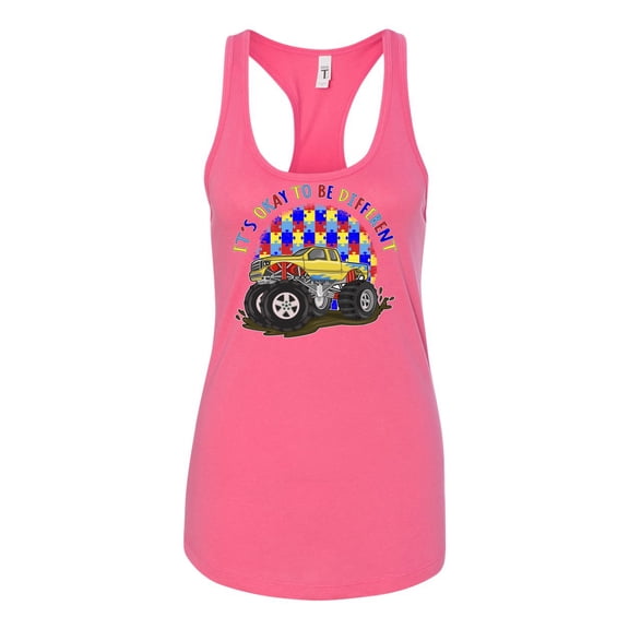 Wild Bobby Its Okay to Be Different | Truck Autism Awareness Women Racerback Tank Top