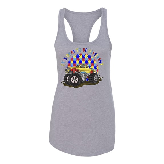 Wild Bobby Its Okay to Be Different | Truck Autism Awareness Women Racerback Tank Top