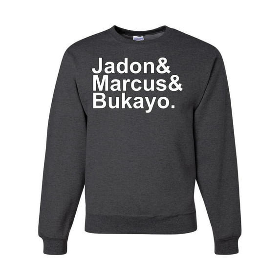 Wild Bobby, Jadon & Marcus & Bukayo, Sports, Unisex Crewneck Graphic Sweatshirt, Heather Black, 3X-Large