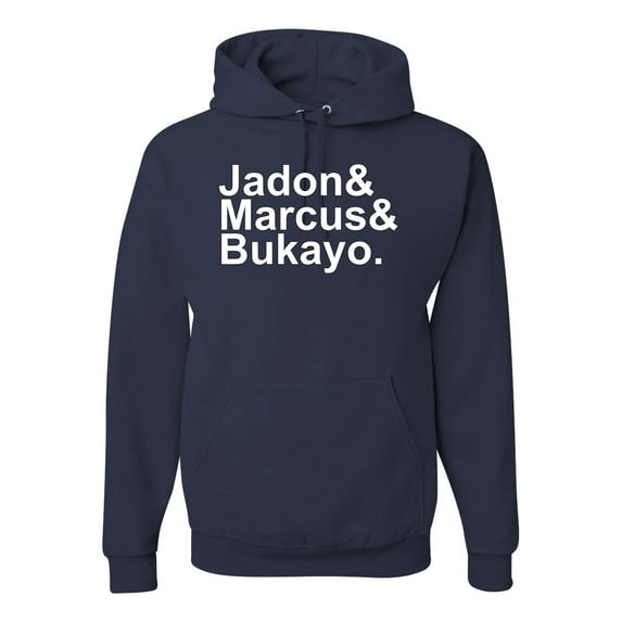 Wild Bobby, Jadon & Marcus & Bukayo, Sports, Unisex Graphic Hoodie Sweatshirt, Navy, X-Large