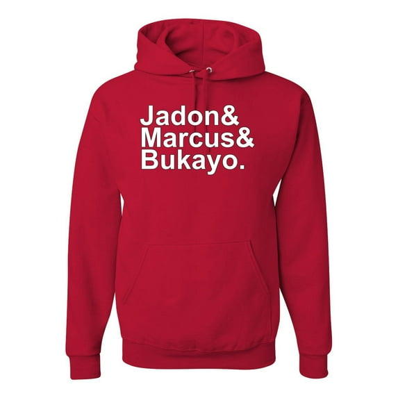 Wild Bobby, Jadon & Marcus & Bukayo, Sports, Unisex Graphic Hoodie Sweatshirt, Red, X-Large
