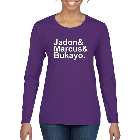 Wild Bobby, Jadon & Marcus & Bukayo, Sports, Women Graphic Long Sleeve Women, Purple, Small