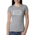 thumbnail image 1 of Wild Bobby, Jadon & Marcus & Bukayo, Sports, Women Slim Fit Junior Tee, Heather Grey, X-Large, 1 of 5