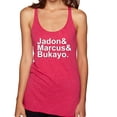 thumbnail image 1 of Wild Bobby, Jadon & Marcus & Bukayo, Sports, Women Tri-Blend Racerback Tank Top, Shocking Pink, Large, 1 of 5