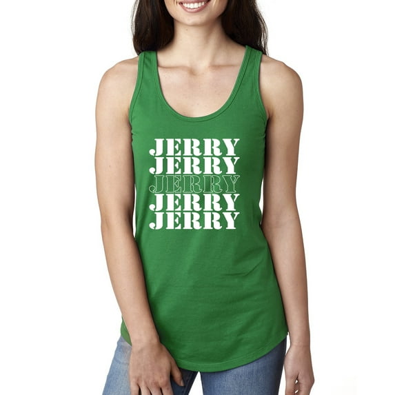 Wild Bobby Jerry Springer 90's TV Talk Show Host Jerry Jerry Chant Famous People Ladies Racerback Tank Top, Kelly, Small