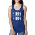 thumbnail image 1 of Wild Bobby Jerry Springer 90's TV Talk Show Host Jerry Jerry Chant Famous People Ladies Racerback Tank Top, Royal, X-Large, 1 of 6