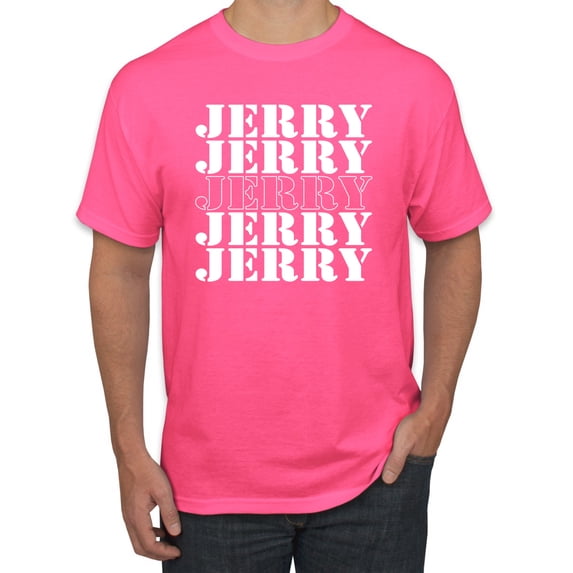 Wild Bobby Jerry Springer 90's TV Talk Show Host Jerry Jerry Chant Famous People Men's Tee, Neon Pink, 5X-Large