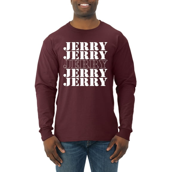 Wild Bobby Jerry Springer 90's TV Talk Show Host Jerry Jerry Chant Famous People Mens Long Sleeve Shirt, Maroon, X-Large
