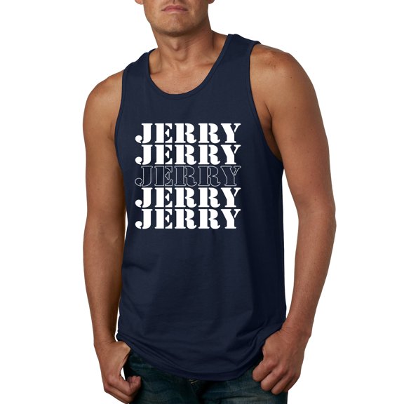 Wild Bobby Jerry Springer 90's TV Talk Show Host Jerry Jerry Chant Famous People Mens Tank Top, Navy, Large