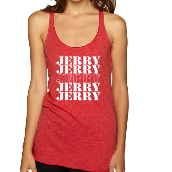 Wild Bobby Jerry Springer 90's TV Talk Show Host Jerry Jerry Chant Famous People Tri-Blend Racerback Tank Top, Vintage Red, Small