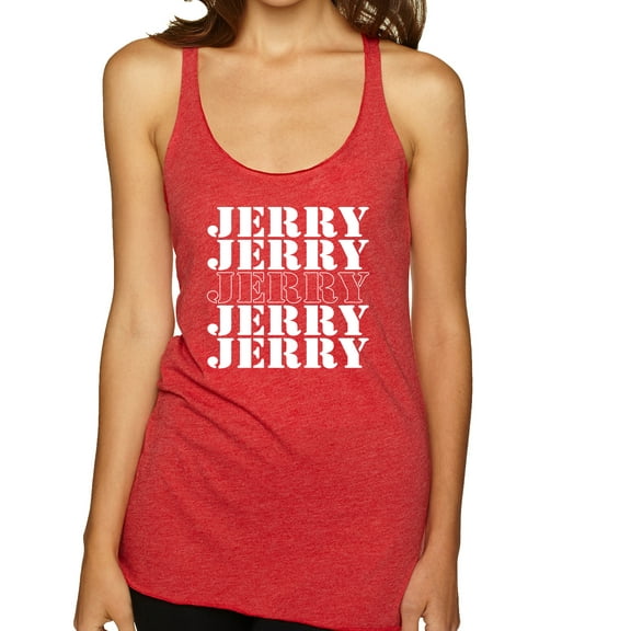 Wild Bobby Jerry Springer 90's TV Talk Show Host Jerry Jerry Chant Famous People Tri-Blend Racerback Tank Top, Vintage Red, X-Large