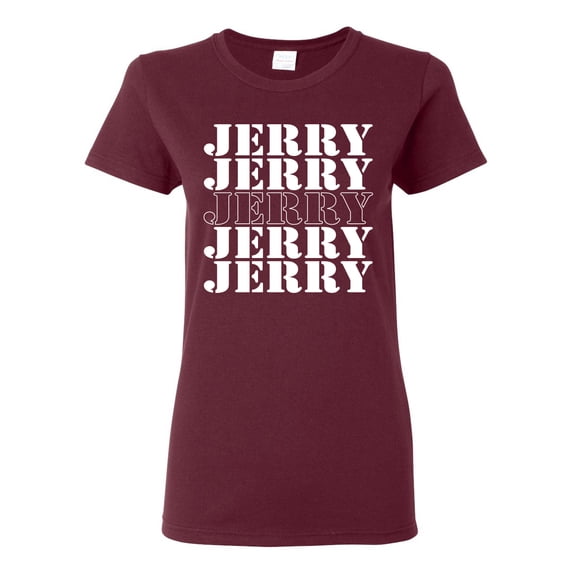 Wild Bobby Jerry Springer 90's TV Talk Show Host Jerry Jerry Chant Famous People Womens Graphic Tee, Maroon, Large
