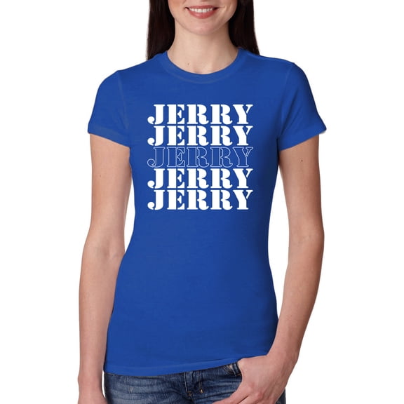 Wild Bobby Jerry Springer 90's TV Talk Show Host Jerry Jerry Chant Famous People Womens Slim Fit Junior Tee, Royal, Small