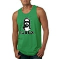 thumbnail image 1 of Wild Bobby Jesus: Ill Be Back Inspirational/Christian Men Graphic Tank Top, Kelly, X-Large, 1 of 5