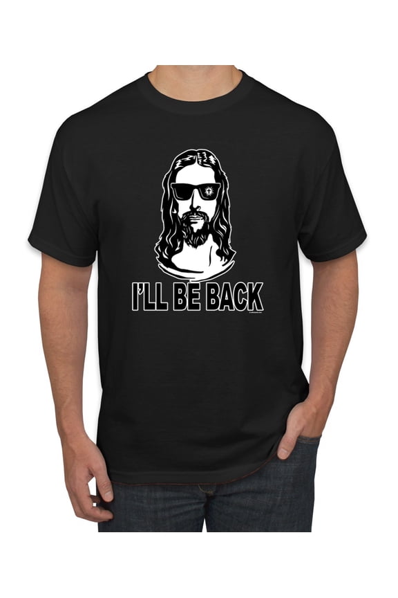 Jesus: Ill Be Back Inspirational/Christian Men Graphic Tee, Black, Large