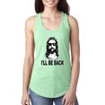 thumbnail image 1 of Wild Bobby Jesus: Ill Be Back Inspirational/Christian Women Racerback Tank Top, Mint, Small, 1 of 5