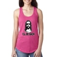 thumbnail image 1 of Wild Bobby, Jesus: Ill Be Back Inspirational/Christian Women Racerback Tank Top, Raspberry, X-Large, 1 of 5