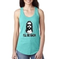 thumbnail image 1 of Wild Bobby Jesus: Ill Be Back Inspirational/Christian Women Racerback Tank Top, Tahiti Blue, Medium, 1 of 5